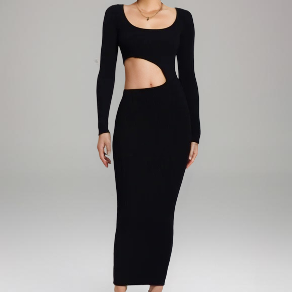 Gia Cut Out Asymmetric Knitted Dress
