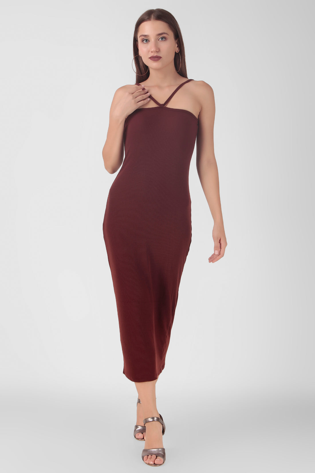 Knitted Halterneck Maxi Dress