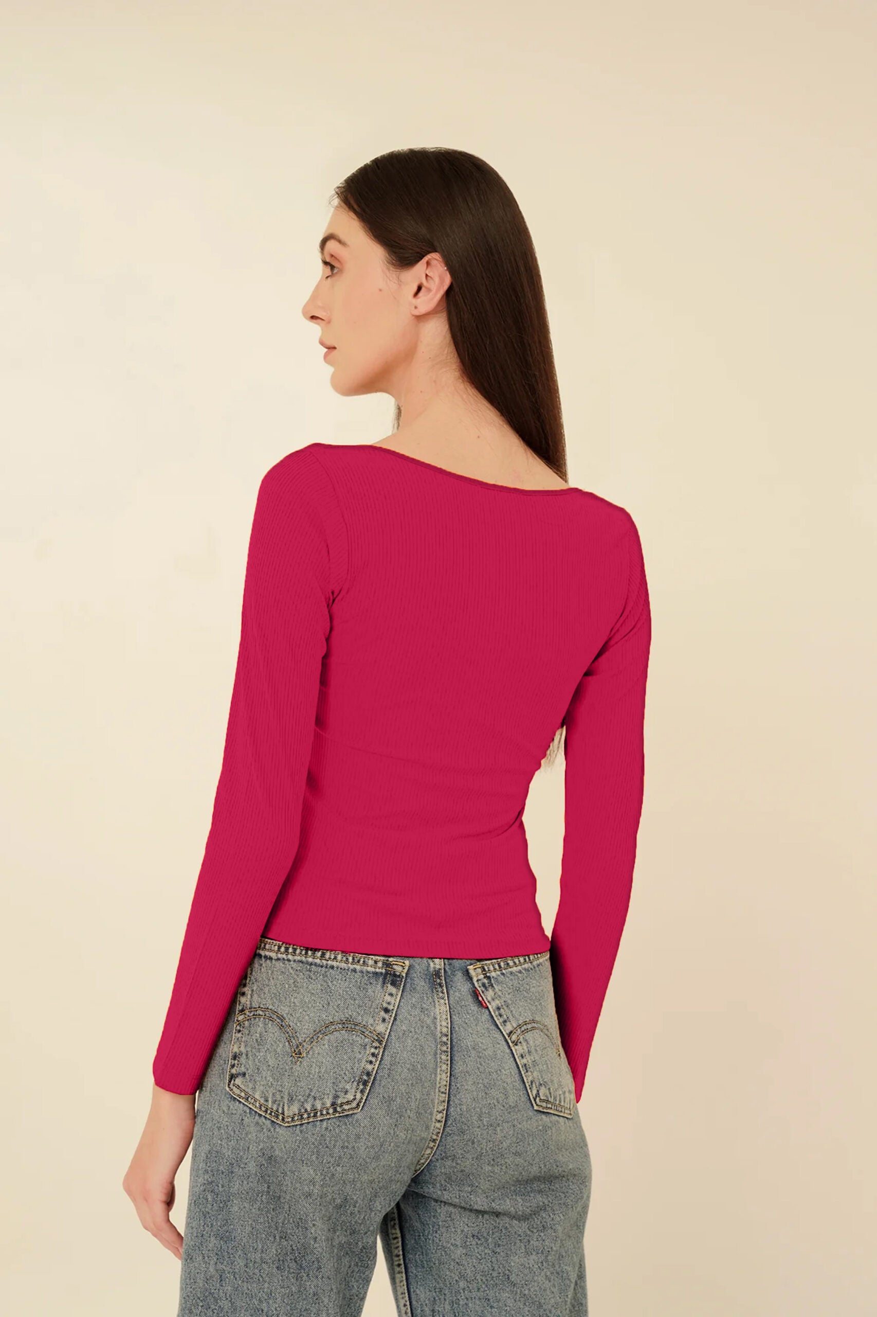 Square Neck Knitted Top